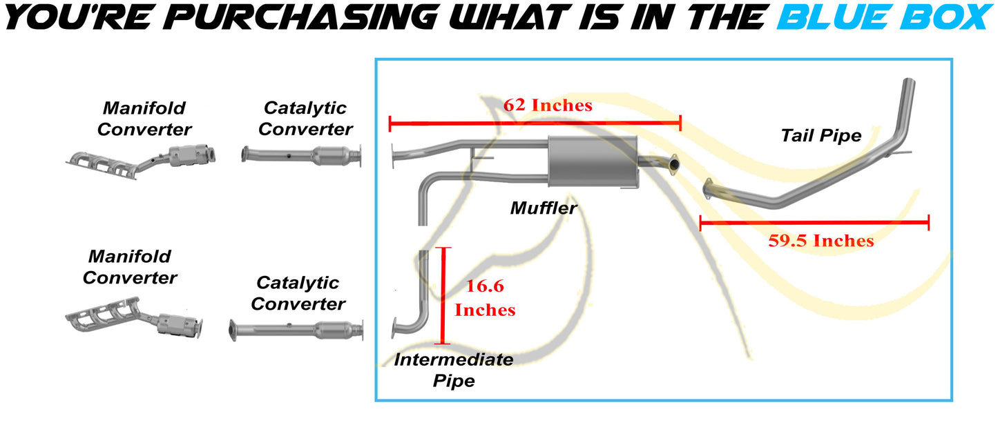 Exhaust Pipes & Muffler for 2007-2015 Nissan Armada & 2007-2010 Infiniti QX56 5.6L