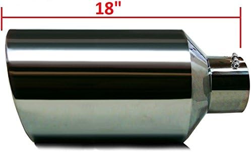 Colt Exhaust | Stainless Steel Universal Bolt-On Diesel Truck Exhaust Tip | 4" Inlet 5" Outlet 12" Long | 4" Inlet x 6" Outlet x 15" Long | 4" Inlet 7" Outlet 18" Long | Automotive Replacement Part