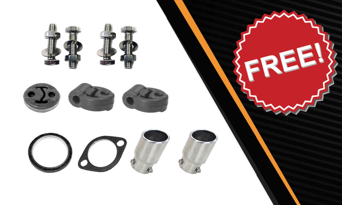 2003-2004 Infiniti G35 3.5L Exhaust Resonator Pipe & Muffler with Tips - For RWD Sedan models