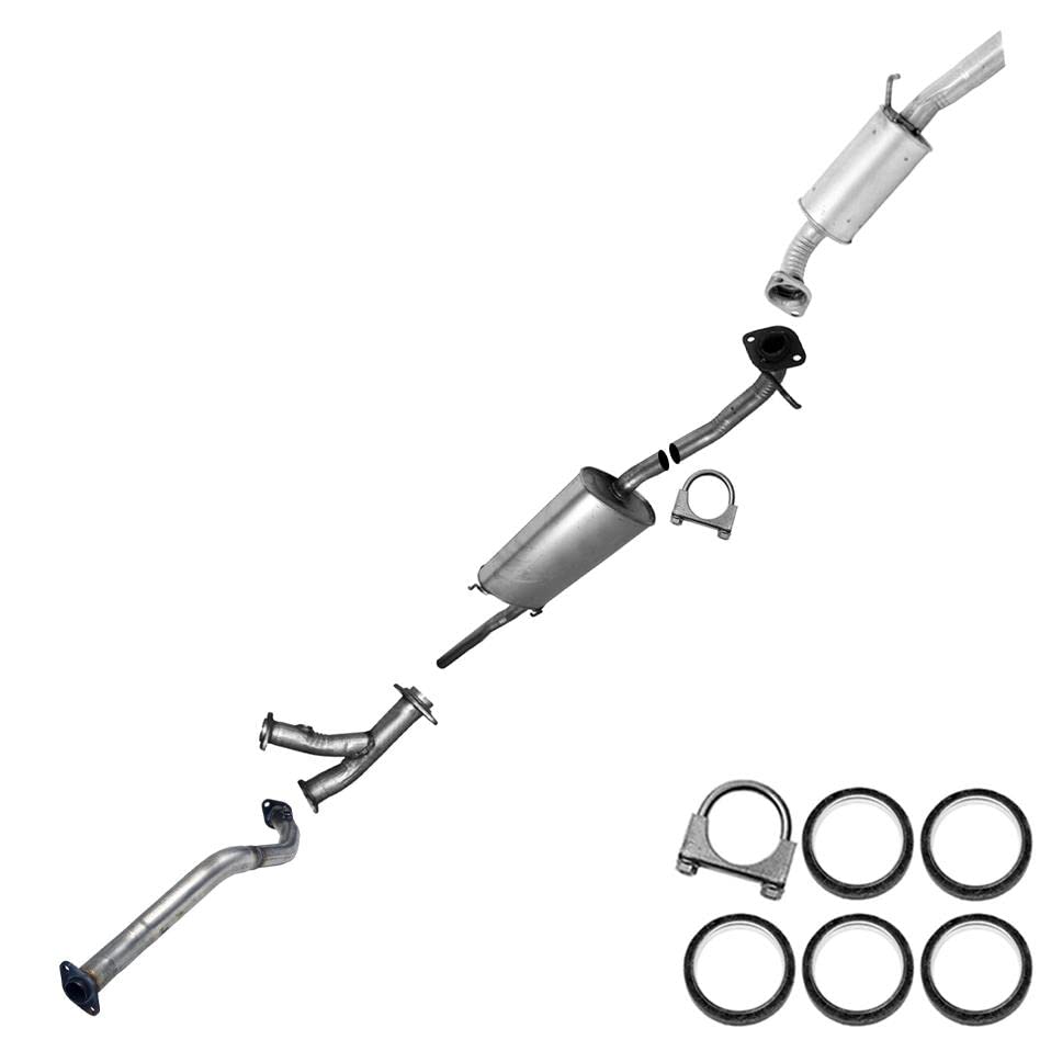 Exhaust Front Pipe, Y Pipe, Muffler Assembly & Resonator for 2004-2007 Toyota Highlander 3.3L | 2007-2009 Lexus RX350 3.5L