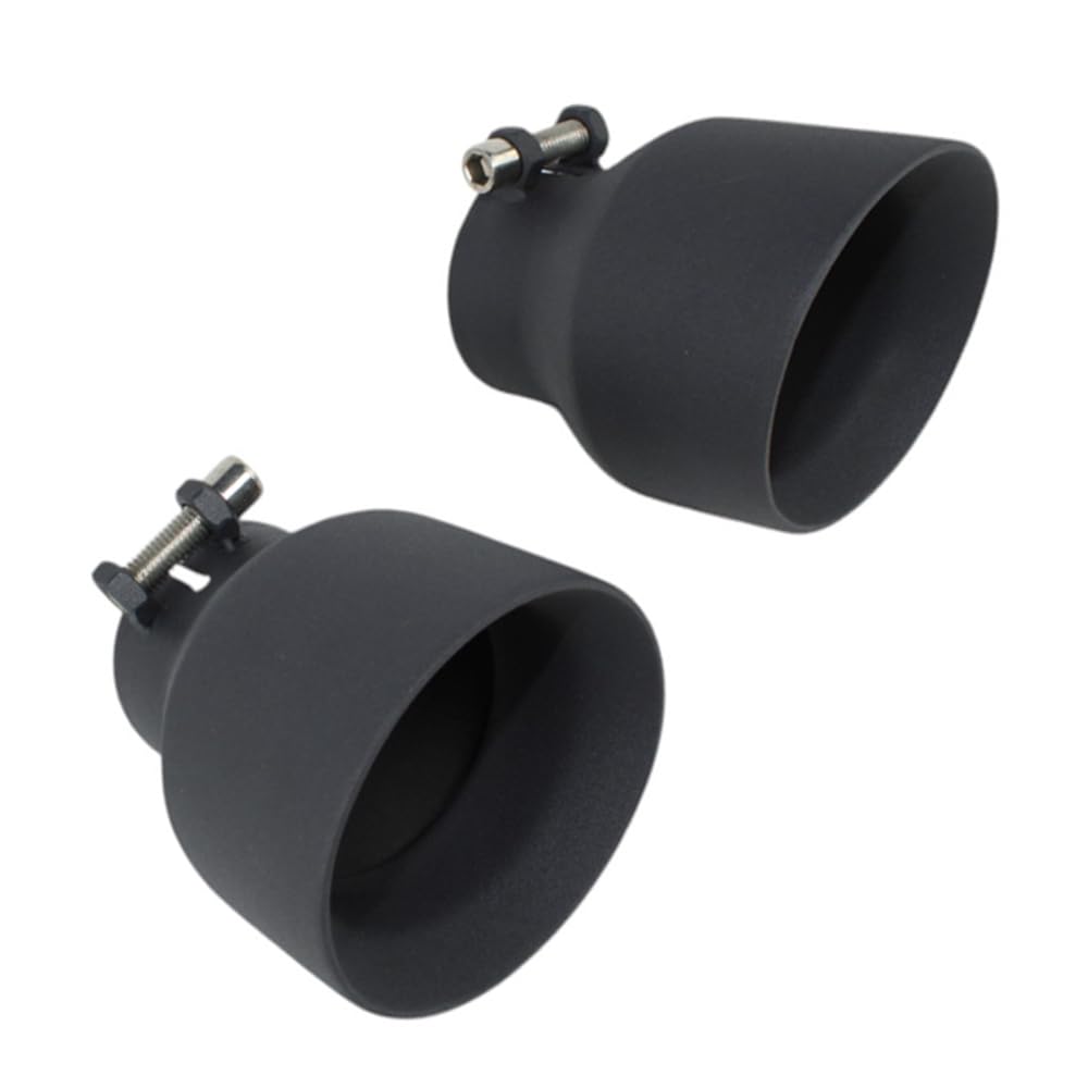 Stainless Steel - 2 Pack Universal Exhaust Tips 2.5" Inch ID / 4" Inch OD / 5.2" Inch Long Powder Coated Black