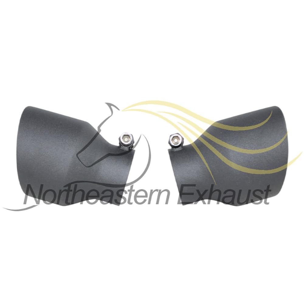 Stainless Steel - 2 Pack Universal Exhaust Tips 2.5" Inch ID / 4" Inch OD / 5.2" Inch Long Powder Coated Black