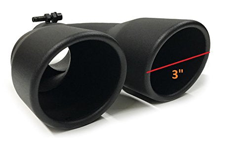 Stainless Steel Universal Dual Exhaust Tip | Black Coated
