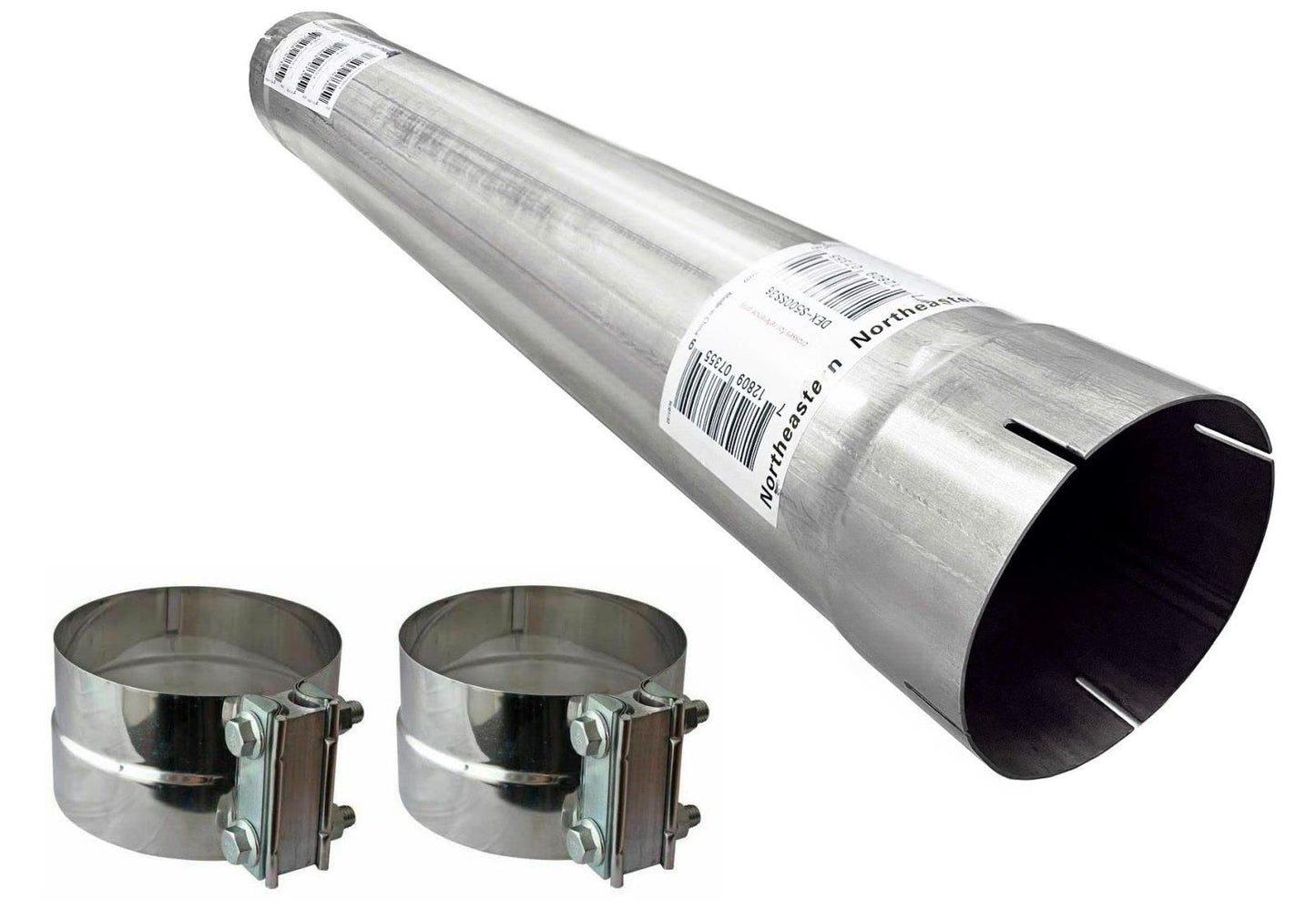 Colt Exhaust | Stainless Steel Straight Pipe Universal Fit Muffler Exhaust Pipe 5"ID (36" Long) | Free Two Lap Joint Band Clamps Included | Automotive Replacement Part