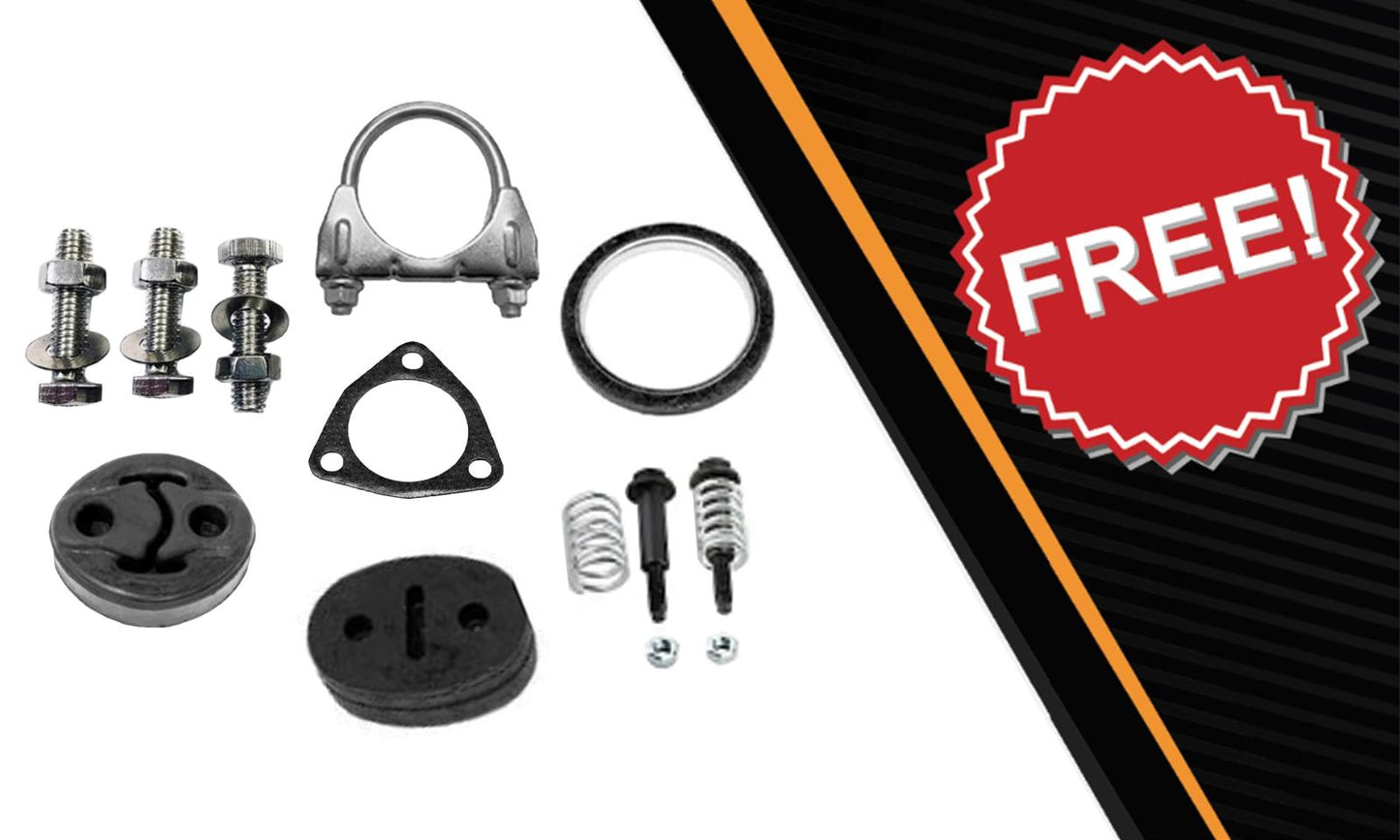 Northeastern Exhaust | Stainless Steel Exhaust Resonator Pipe Compatible for Honda CR-V 1997-2001 2.0L | Free Clamp, Gaskets, Hangers, Spring Bolt Kit, and Bolts & Nuts Included