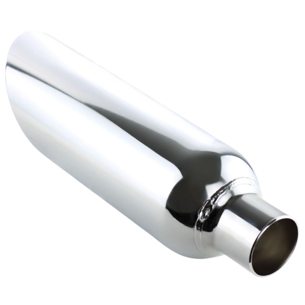 Colt Exhaust | Stainless Steel Exhaust Tip Universal Angle Cut 5 Inch Chrome Exhaust Tip (2.5" ID x 5" OD x 17" Long) | Automotive Replacement Part