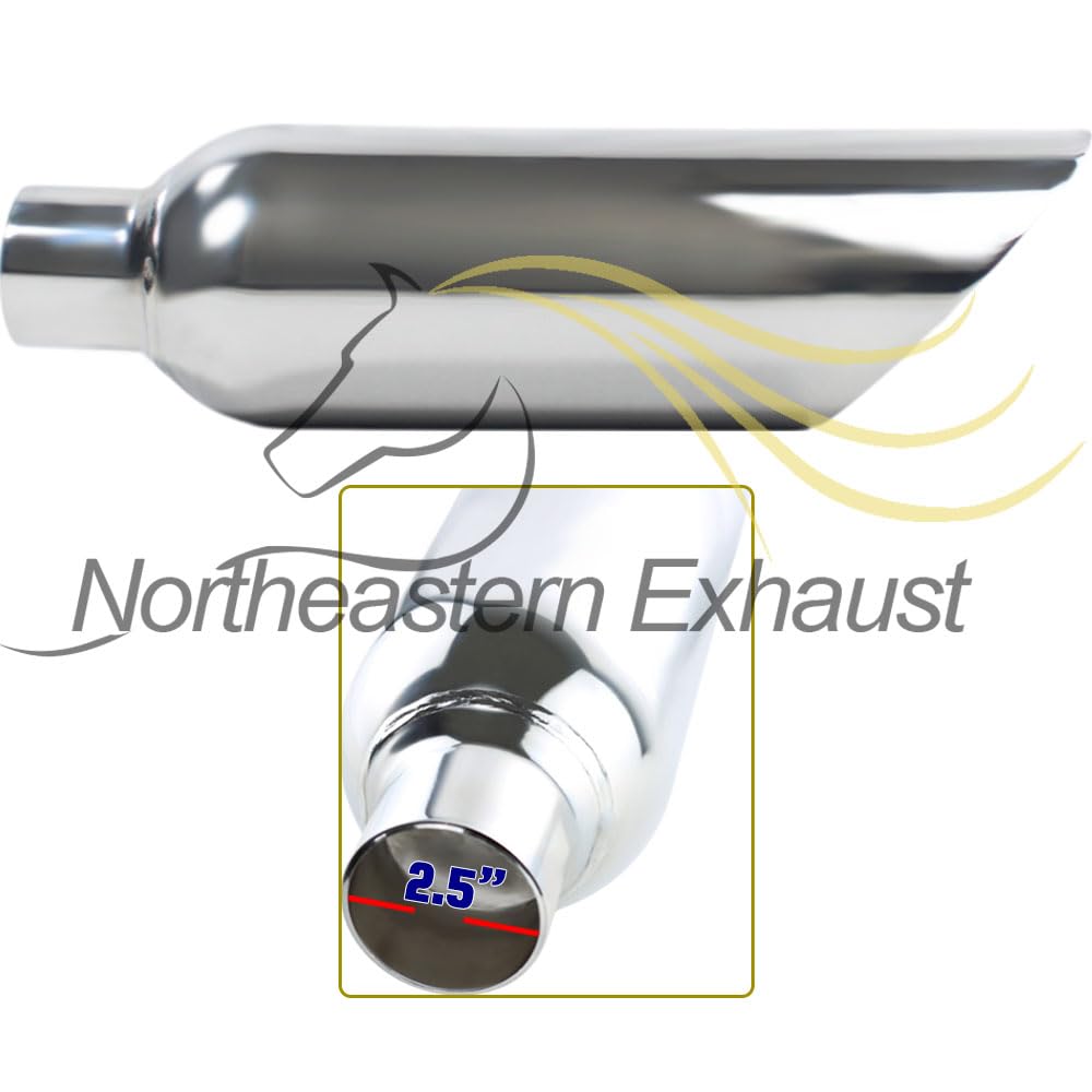 Colt Exhaust | Stainless Steel Exhaust Tip Universal Angle Cut 5 Inch Chrome Exhaust Tip (2.5" ID x 5" OD x 17" Long) | Automotive Replacement Part