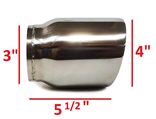 Pair of Universal Angle Cut Exhaust Tip | 3" Inlet | 4" Outlet | 5.5" Long