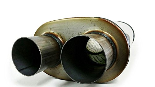 1987–2004 Dodge Ram 1500 and 2500 Dual 2.5'' Mandrel-Bent Pipe with Angle Cut Tips and Single Chamber Muffler Exhaust Kit