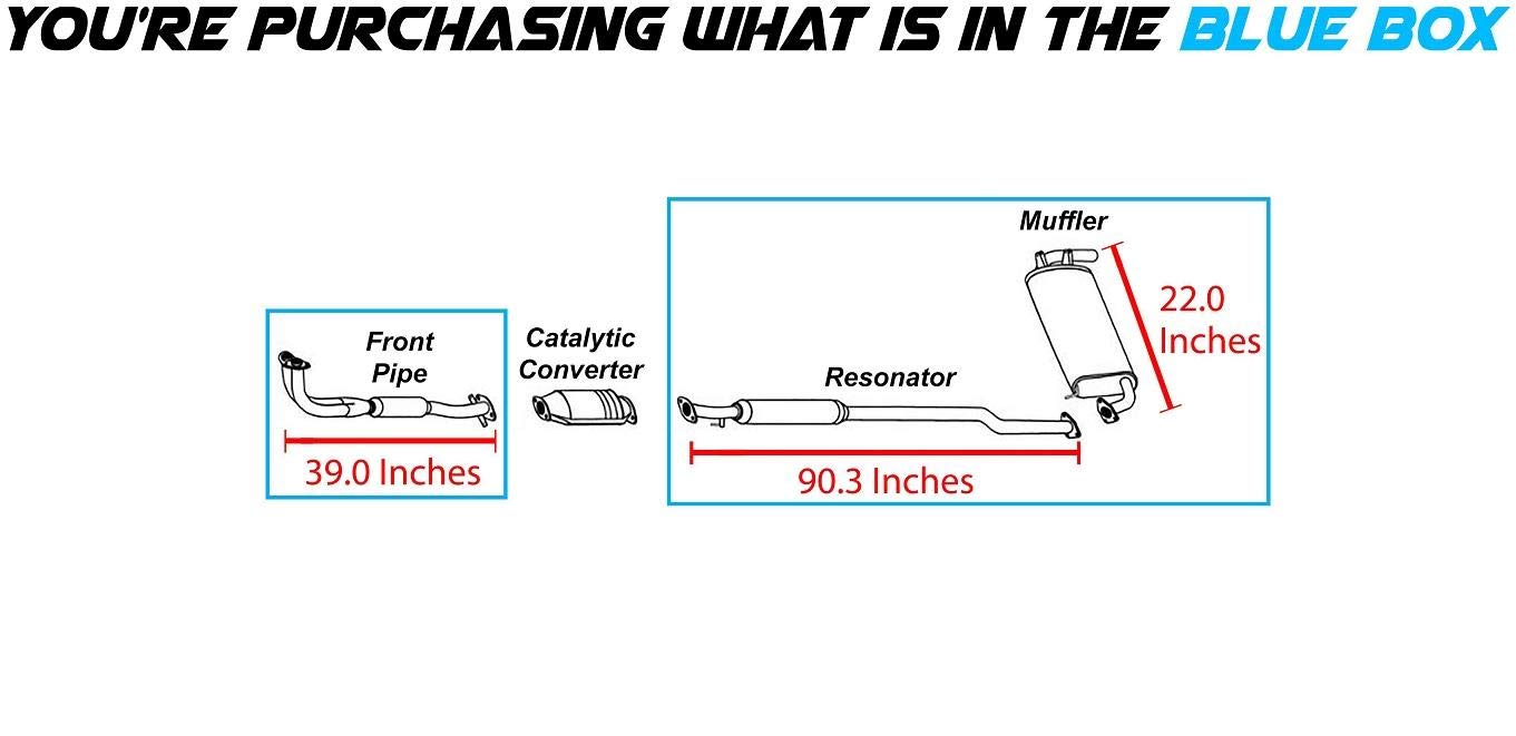 2004-2005 Mitsubishi Outlander 2.4L Exhaust Pipe, Resonator and Muffler - AWD