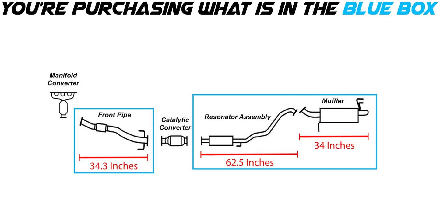 2010-2011 Kia Soul 2.0L Exhaust Front Pipe, Resonator and Muffler