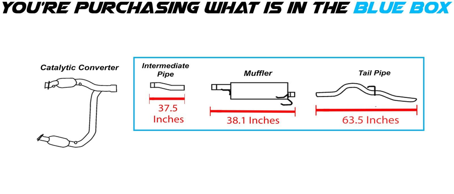 Intermediate Pipe, Muffler and Tail Pipe for 2007-2009 Ram 2500 and 2003-2008 Ram 3500 5.7L