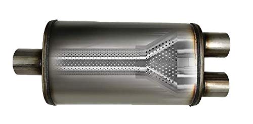 1987–2004 Dodge Ram 1500 and 2500 Dual 2.5'' Mandrel-Bent Pipe with Rounded Edge Tips and Single Chamber Muffler Exhaust Kit