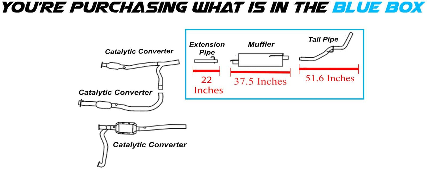 Exhaust Pipes and Muffler for 2002-2005 Dodge Ram 1500 3.7L 4.7L 5.9L | 140.5" WB