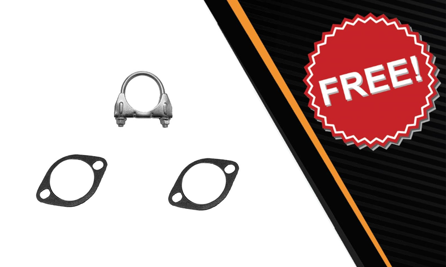 Northeastern Exhaust | Stainless Steel - Direct Fit Exhaust Resonator Pipe and Muffler Kit Compatible for Kia Sorento 2011-2013 3.5L - Includes Gaskets and Clamp