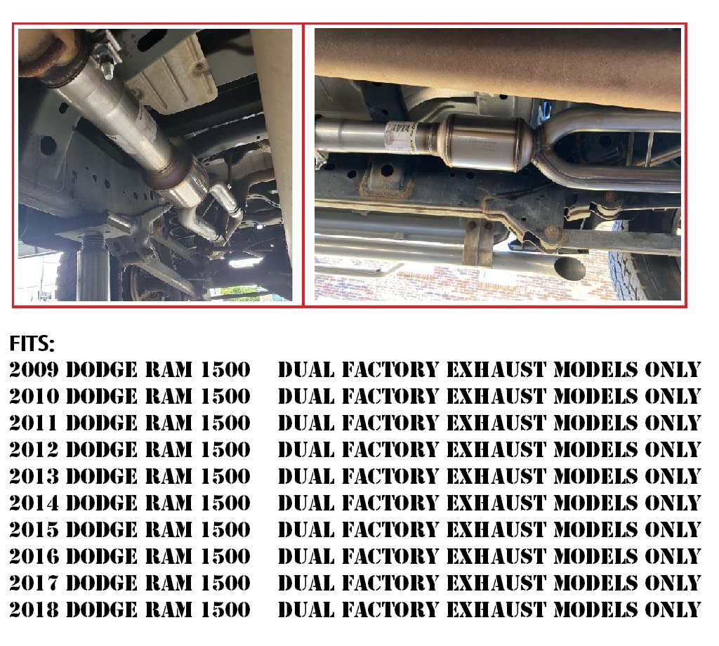 2009-2018 Dodge Ram 1500 Pick Up Truck Dual Exhaust Muffler Y Pipe with Clamps