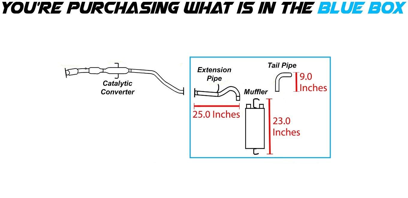 Northeastern Exhaust | Stainless Steel Exhaust Rear Muffler, Tail Pipe and Extension Pipe Exhaust System Kit Compatible for Toyota Matrix 2009-2013 1.8L | Pontiac Vibe 2009-2010 1.8L 2.4L | Free Gasket, Clamps and Spring Bolt Kit Included