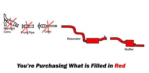 2005-2007 Ford Focus 2.0L Hatchback Exhaust Resonator Muffler Pipe