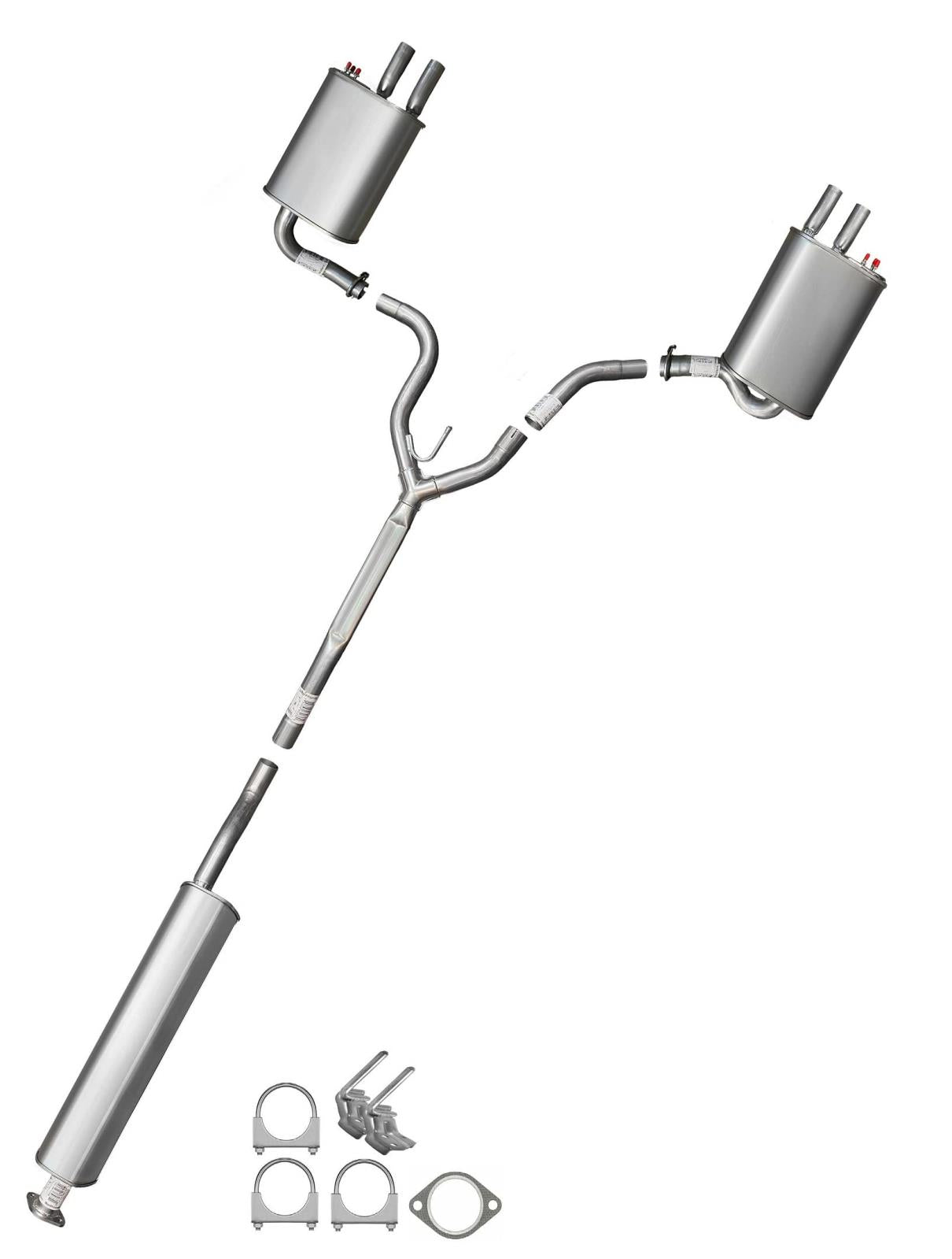 2004-2008 Nissan Maxima 3.5L Resonator and Pair of Muffler Exhaust