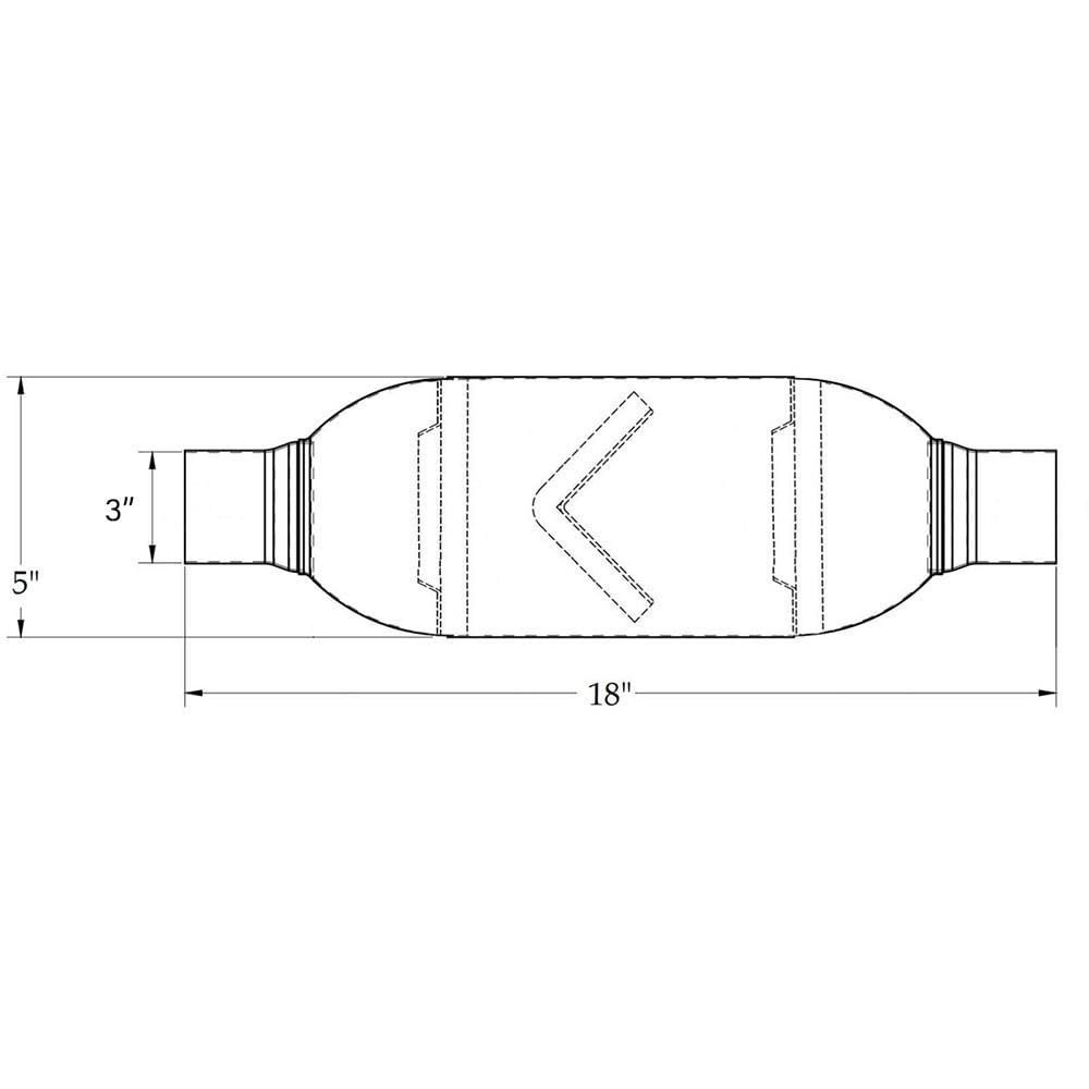 3 Inch ID/OD, 18 Inch Long Pair of Single Chamber Performance Race Round Universal Mufflers