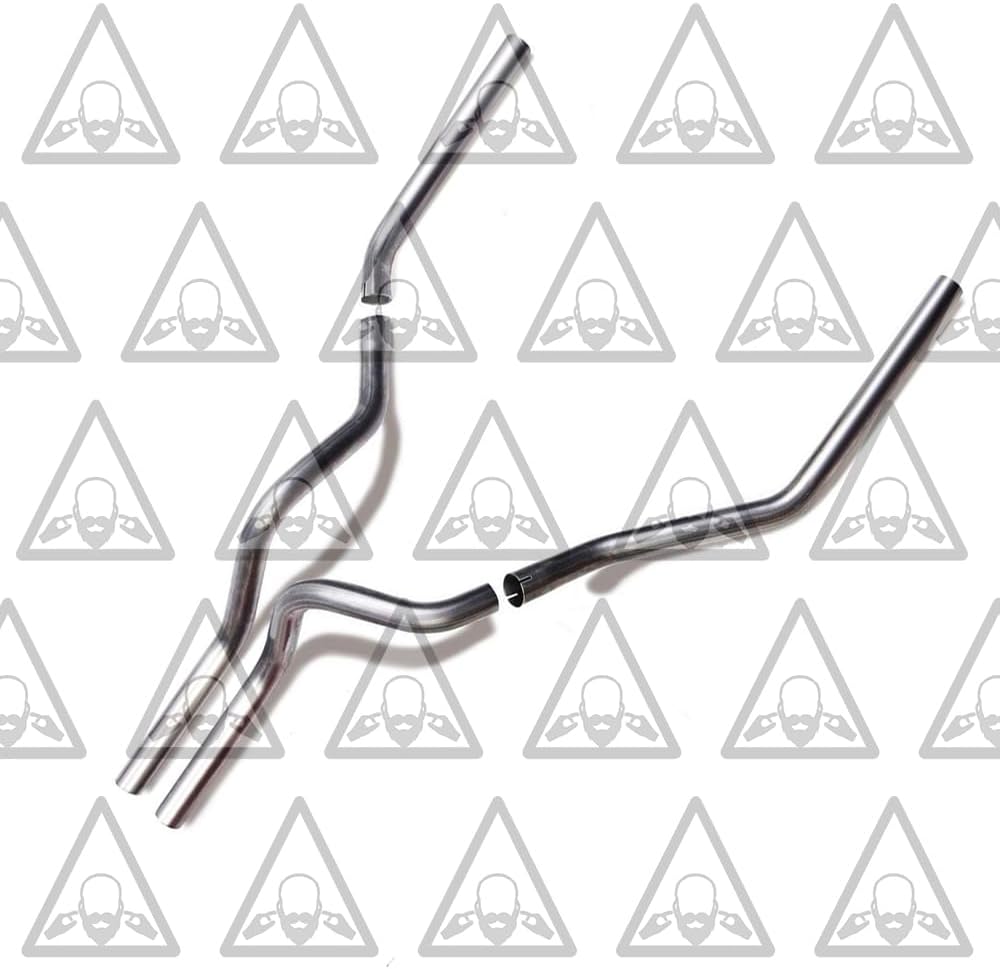1987-2002 Ford F-150, F-250 and F-350 Dual 2.5'' Mandrel-Bent Pipe with Rounded Edge Tips and Single Chamber Muffler Exhaust Kit