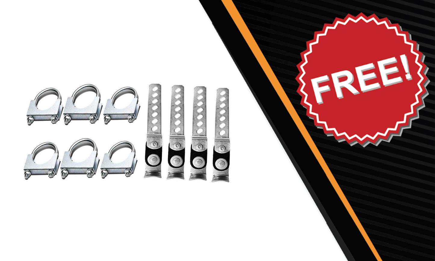 1987-2002 GMC Sierra/C/K 1500 and 2500 Dual 2.5'' Mandrel-Bent Pipe with Black Tips and Single Chamber Muffler Exhaust Kit