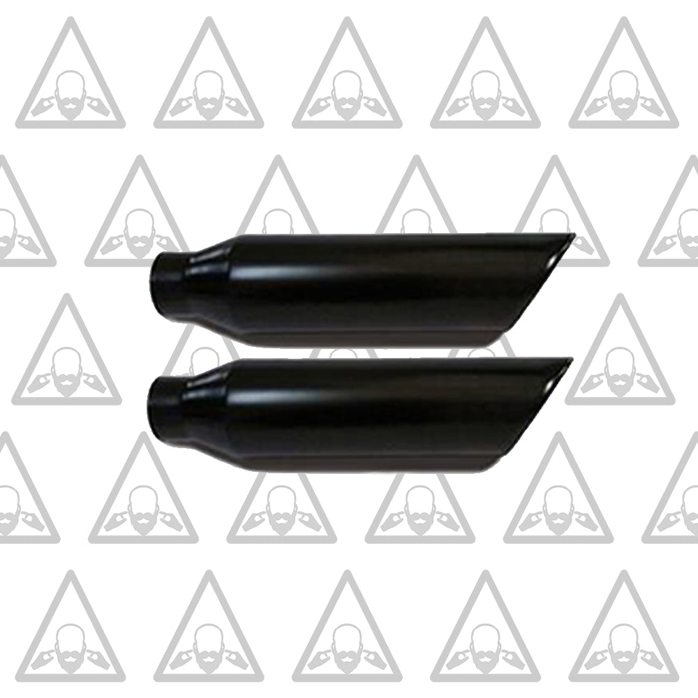 1987-2002 GMC Sierra/C/K 1500 and 2500 Dual 2.5'' Mandrel-Bent Pipe with Black Tips and Single Chamber Muffler Exhaust Kit