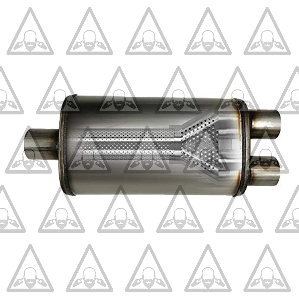 1987-2002 GMC Sierra/C/K 1500 and 2500 Dual 2.5'' Mandrel-Bent Pipe with Black Tips and Single Chamber Muffler Exhaust Kit