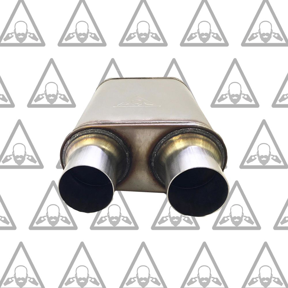 1987–2002 GMC Sierra/C/K 1500 and 2500 Dual 2.5'' Mandrel-Bent Pipe with Black Tips and 3" Center Diameter Dual Chamber Muffler Exhaust Kit