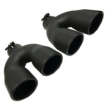 Set of Two Universal Black-Coated Dual Exhaust Tips 2.5" Inlet 3.5" Outlet
