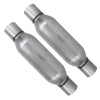 3 Inch ID/OD, 17 Inch Long Pair of Single Chamber Performance Race Round Universal Mufflers