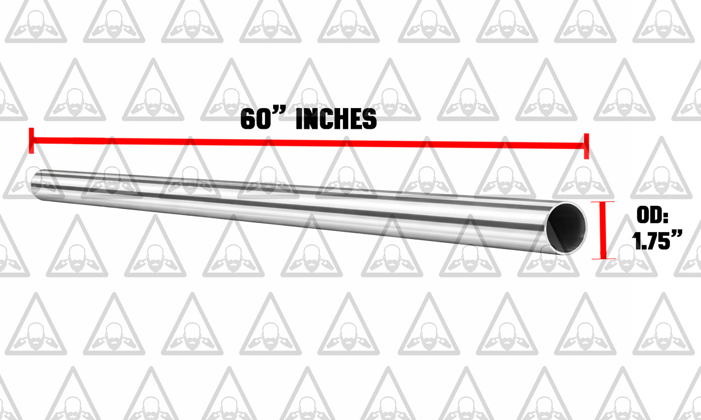 Stainless Steel Universal Straight Exhaust Pipe (5 FT) Long | 3" OD | 1.75" OD | 2" OD | 2.25" OD | 2.5" OD | 5" OD