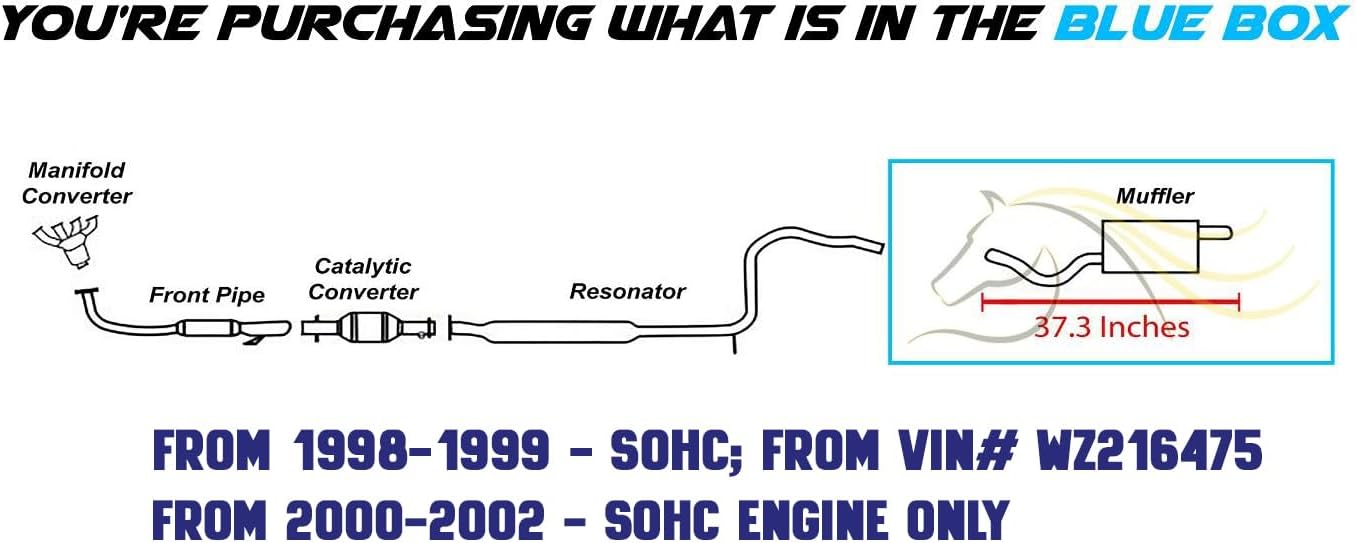 1998-2002 Saturn SC1, SC2, SL1, SL2 and SL 1.9L | 1998-1999 SW1 1.9L | 1998-2001 SW2 1.9L Models Exhaust Muffler