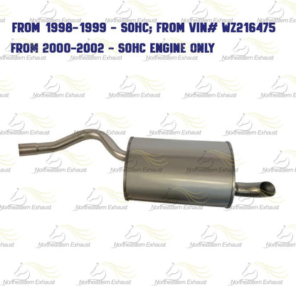1998-2002 Saturn SC1, SC2, SL1, SL2 and SL 1.9L | 1998-1999 SW1 1.9L | 1998-2001 SW2 1.9L Models Exhaust Muffler