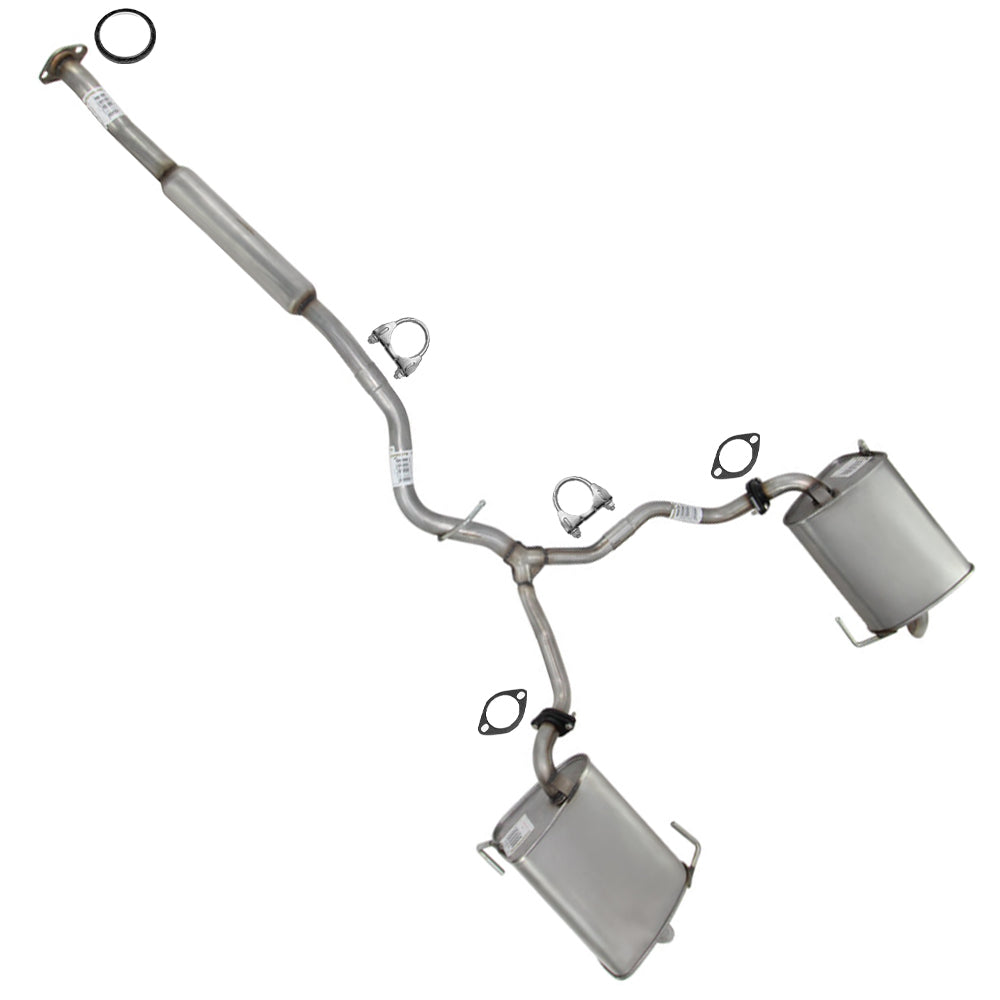 2006-2009 Subaru Outback 2.5L Exhaust Resonator Pipe and Pair of Muffler