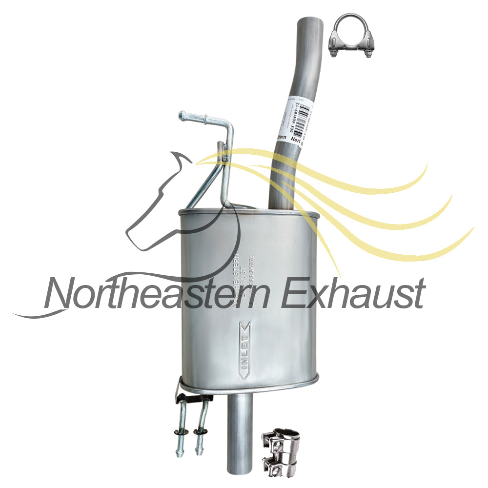 Northeastern Exhaust | Stainless Steel Resonator Pipe, Rear Muffler Assembly Compatible for KIA Soul 2014-2016 2.0L | Free Clamps and Gasket Included | Automotive Replacement Part