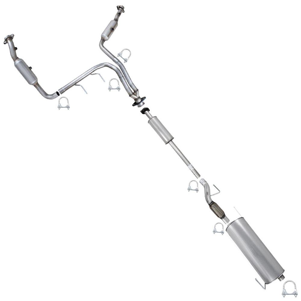 2011-2014 Ford F-150 3.7L 163in WB Pair of Exhaust Catalytic Resonator Flex Pipes Muffler Kit - EPA Approved
