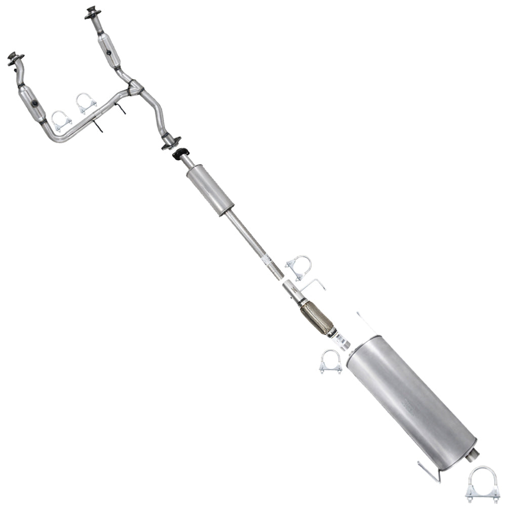 2011-2014 Ford F-150 3.5L 163in WB Pair of Catalytic Resonator Flex Pipes Muffler Kit - EPA Approved