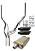 1987–2002 Ford F-150, F-250 and F-350 Dual 2.5'' Mandrel-Bent Pipe with Black Tips and 3" Center Diameter Dual Chamber Muffler Exhaust Kit