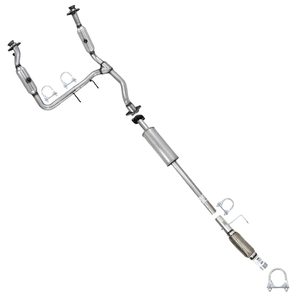 2011-2014 Ford F-150 3.5L 163in WB Pair of Exhaust Catalytic & Resonator w/ Flex Pipe Kit - EPA Approved