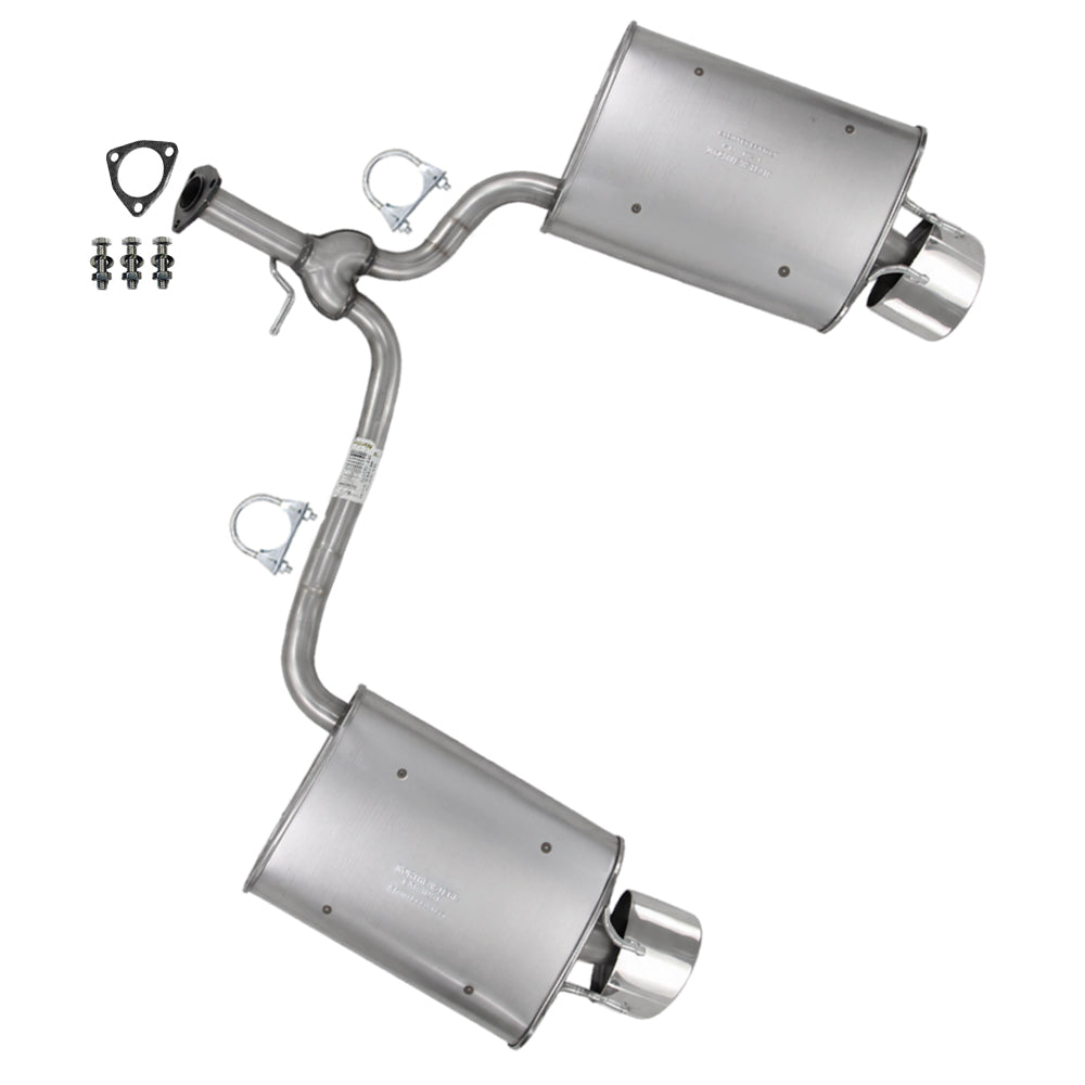 2013-2017 Honda Accord 3.5L Exhaust Y Pipe w/ Pair of Muffler Kit | Stainless Steel | SEDAN