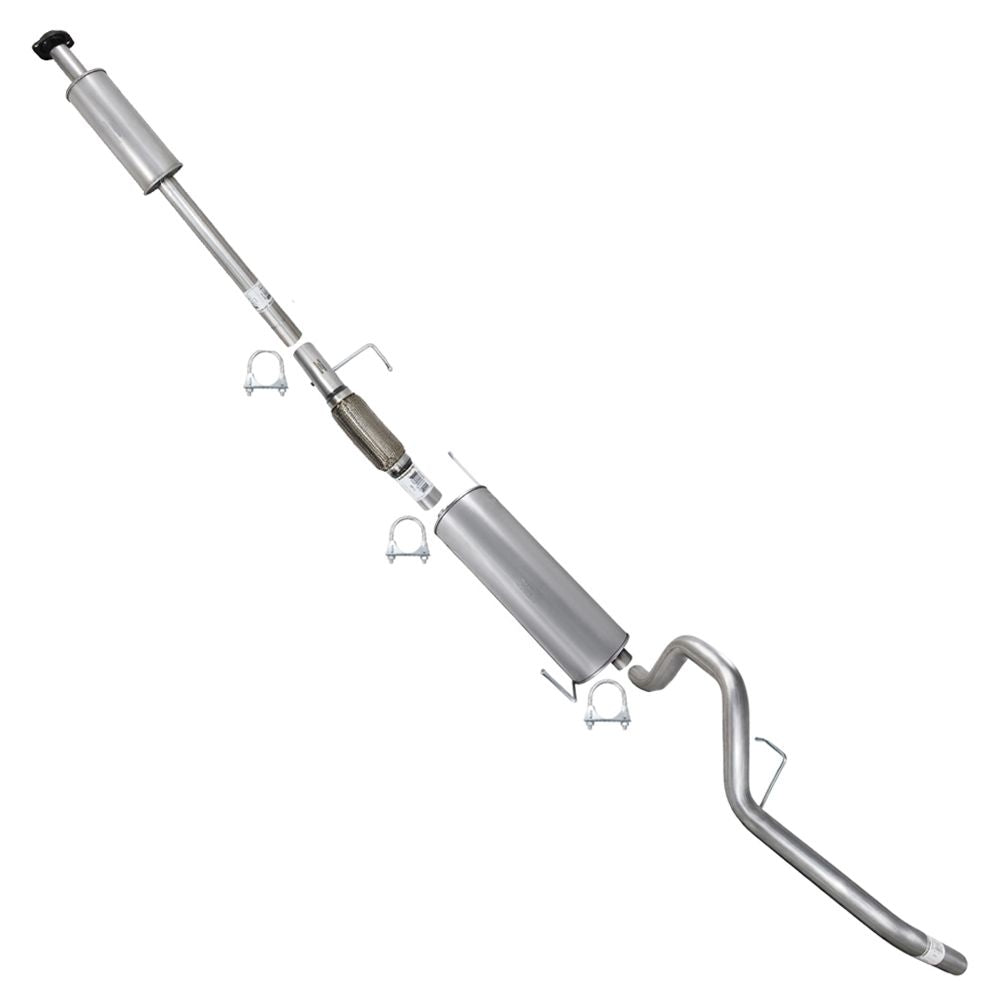 2011-2014 Ford F-150 3.5L 163in WB Stainless Steel Resonator Flex Pipe w/ Muffler & Tail Pipe Kit