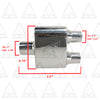 Stainless Steel Performance Universal Exhaust Muffler 2.9" ID x 2.6" OD x 13.25" Long