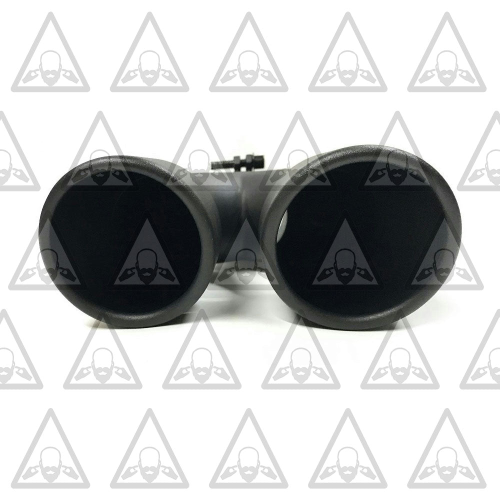 Set of Two Universal Black-Coated Dual Exhaust Tips 2.5" Inlet 3.5" Outlet