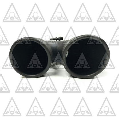 Set of Two Universal Black-Coated Dual Exhaust Tips 2.5" Inlet 3.5" Outlet