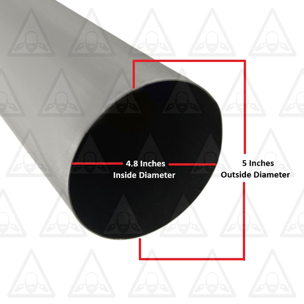 Colt Exhaust Universal Straight Exhaust Pipe Part (5" inch OD/ID x 5' Feet Long - 5" Exhaust Pipe)