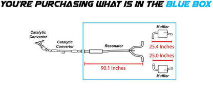 2009-2012 Nissan Altima 2.5L/3.5L Exhaust Resonator Pipe, Passenger and Driver-Side Muffler