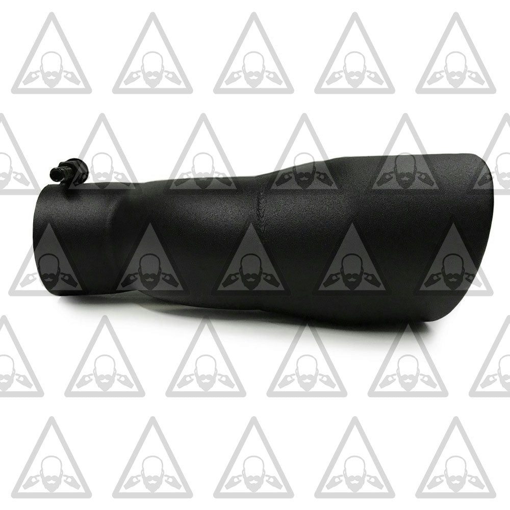 Set of Two Universal Black-Coated Dual Exhaust Tips 2.5" Inlet 3.5" Outlet