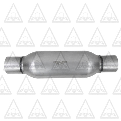 3 Inch ID/OD, 17 Inch Long Pair of Single Chamber Performance Race Round Universal Mufflers