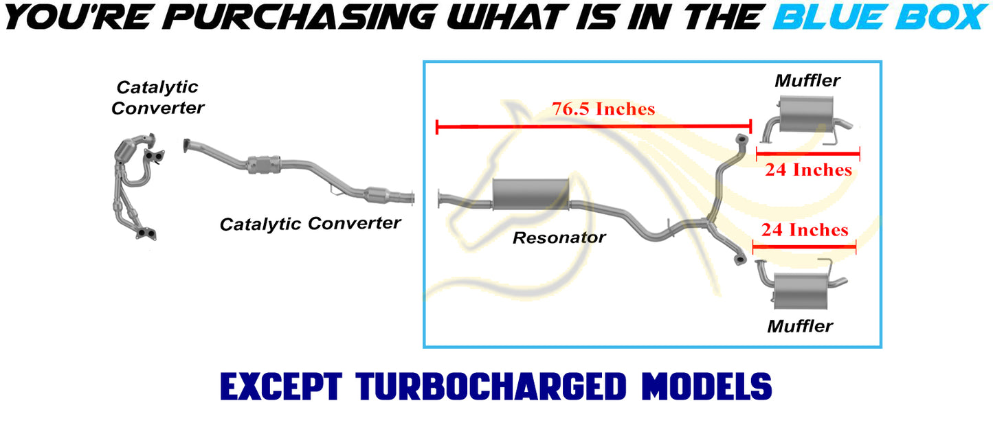 2006-2009 Subaru Outback 2.5L Exhaust Resonator Pipe and Pair of Muffler